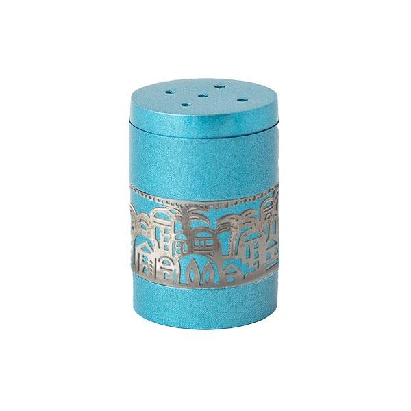 Salt Shaker + Metal Cutout Jerusalem - Turquoise 