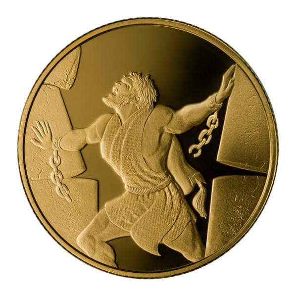Samson In The Bible Coin Silver or Gold 30mm 16.96g 10 New Shekels 22k Gold Proof Coin 