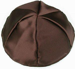 Satin Kippot with Optional Personalization - Brown 