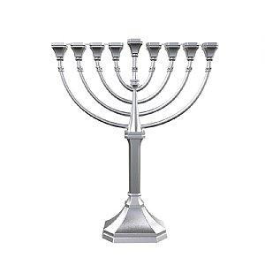 Satin Silver Traditional Classic Hanukkah Menorah - Graceous 