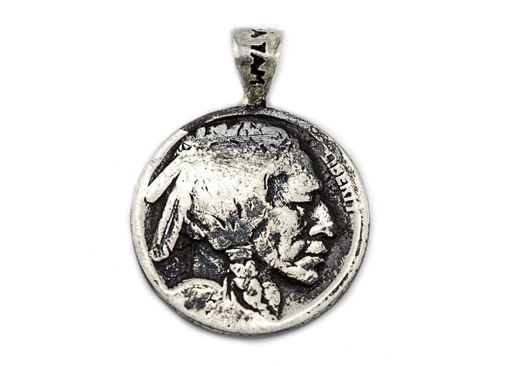 Scissors Medallion Pendant on Buffalo Nickel Coin of USA Necklace - coin jewelry Necklace 