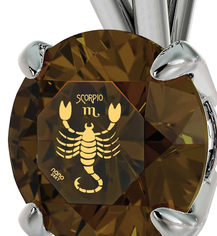 Scorpio Sign, 925 Sterling Silver Necklace, Swarovski Necklace 