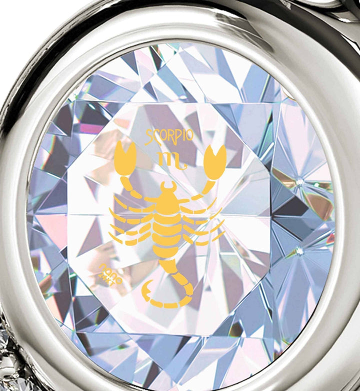 Scorpio Sign, 925 Sterling Silver Necklace, Swarovski Necklace 