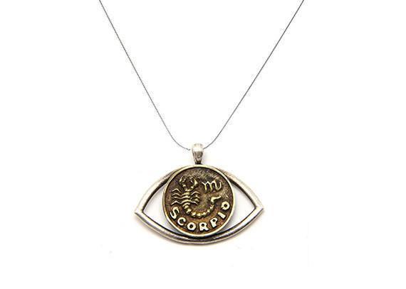Scorpio Sign Astrology Zodiac Charm Eye Necklace 