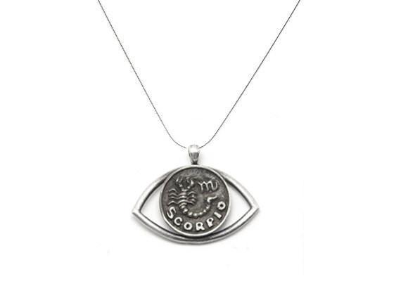 Scorpio Sign Astrology Zodiac Charm Eye Necklace 
