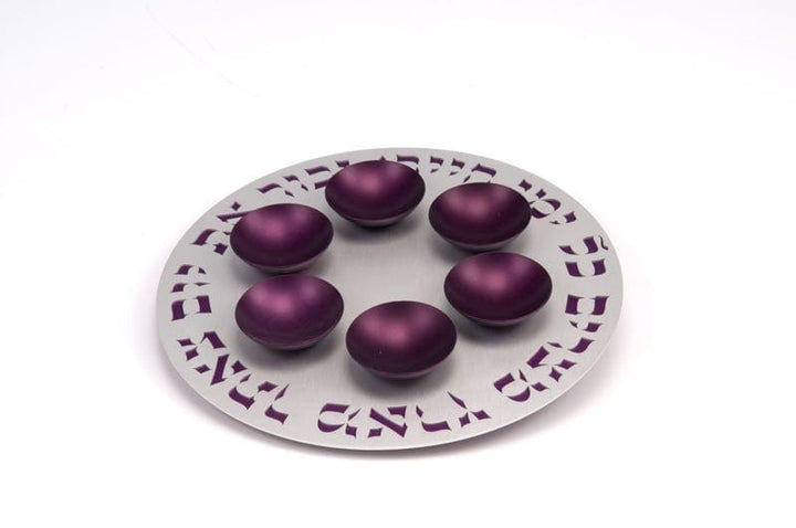 SEDER PLATE 1 LEVEL Passover Purple - seder-plate-014 