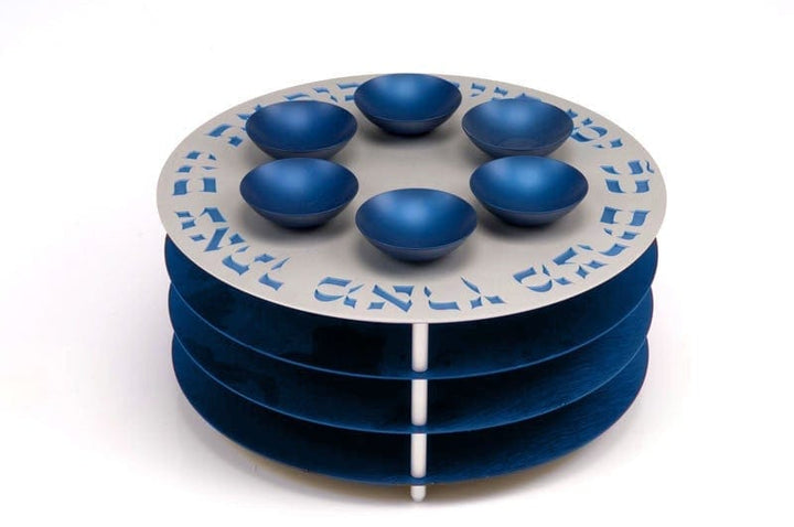 SEDER PLATE 3 LEVELS Passover Blue - seder-plate-001 