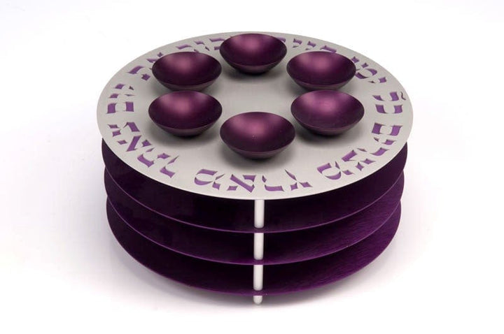 SEDER PLATE 3 LEVELS Passover Purple - seder-plate-004 