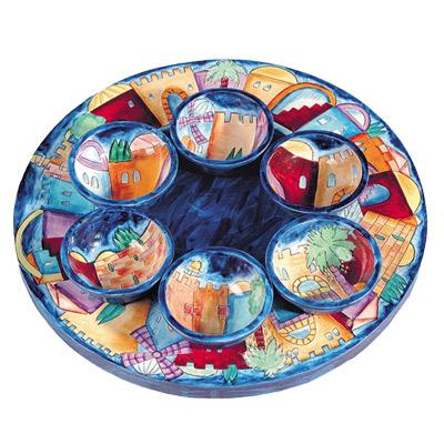 Seder Plate + Six Bowls - Jerusalem 