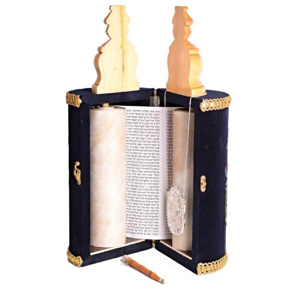 Sefardic Torah Scroll & Case with Torah Crown Bible Scroll Parchment ...