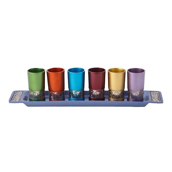 Set 6 Cups with Metal Cutout Jerusalem Multicolor 