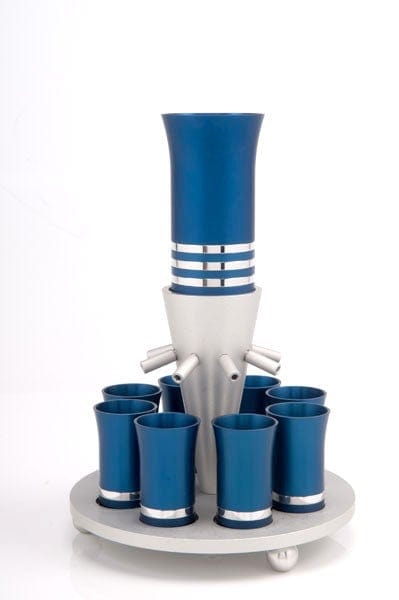 SET OF 8 CUPS Kiddush Cup Blue - fountain009 