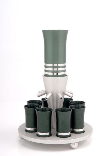 SET OF 8 CUPS Kiddush Cup Green - fountain010 