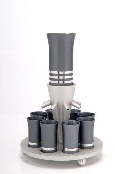 SET OF 8 CUPS Kiddush Cup Grey - fountain003 