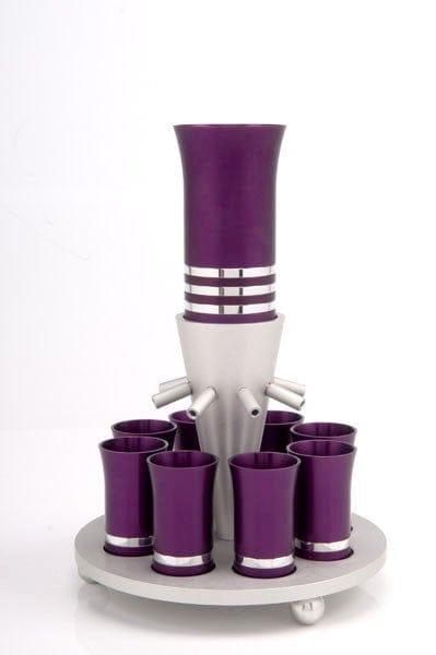 SET OF 8 CUPS Kiddush Cup Purple - fountain005 