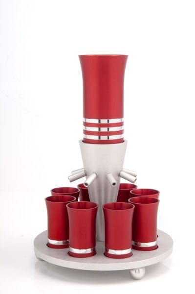 SET OF 8 CUPS Kiddush Cup Red - fountain007 