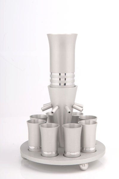 SET OF 8 CUPS Kiddush Cup Silver - fountain001 
