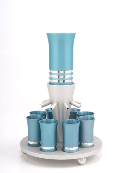 SET OF 8 CUPS Kiddush Cup Teal - fountain004 