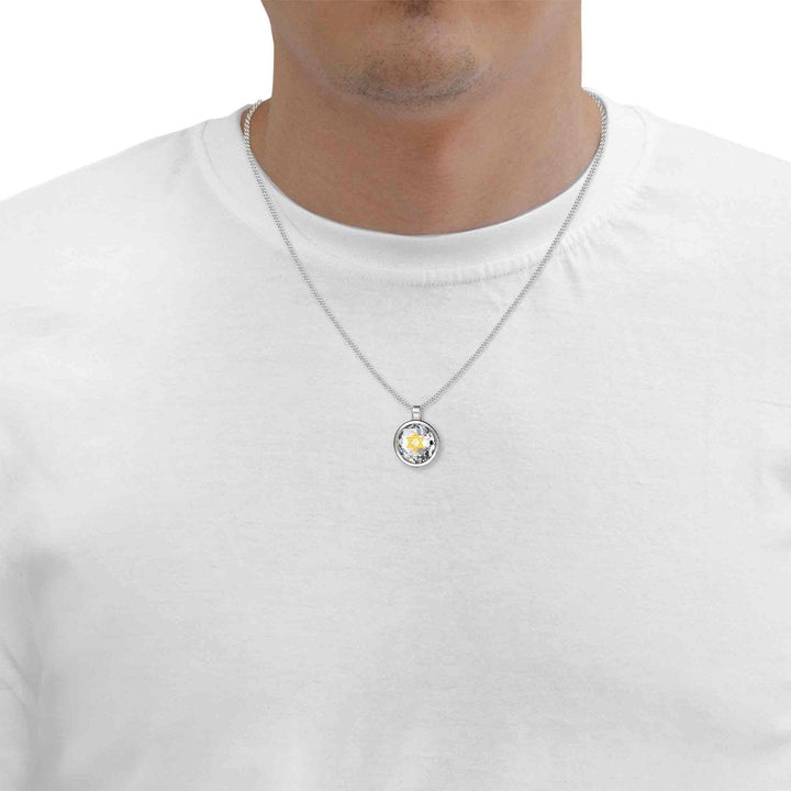 "Shema Yisrael", 925 Sterling Silver Necklace, Zirconia Necklace 