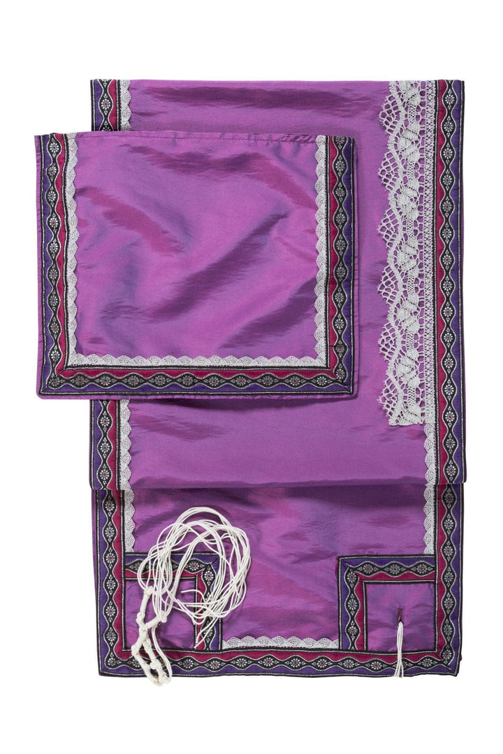 Shiny Purple Lace Tallit Set 