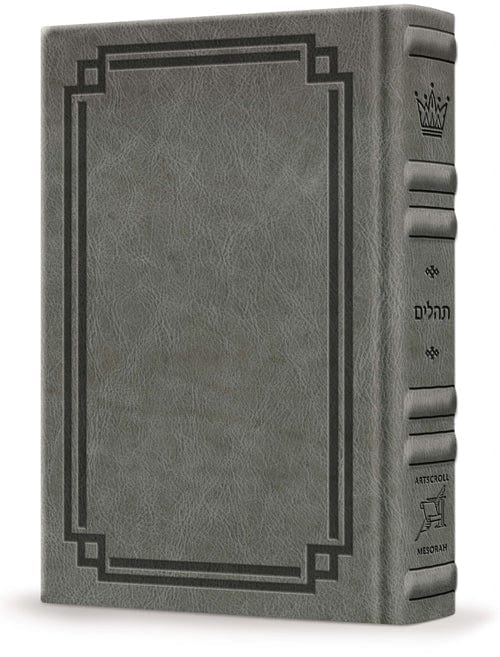 Signature leather collection full-size hebrew/english tehillim glacier grey Jewish Books 