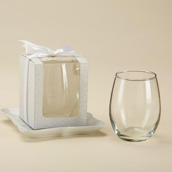 Silver 9 oz. Glassware Gift Box with Ribbon (Set of 12) Silver 9 oz. Glassware Gift Box with Ribbon (Set of 12) 