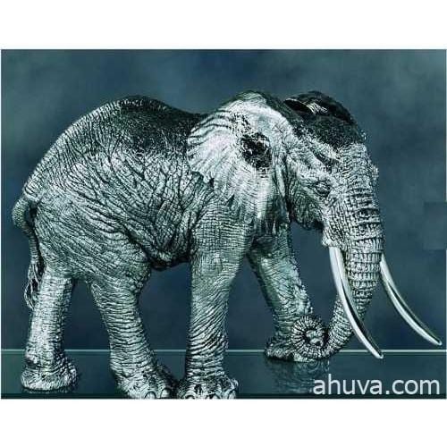 Silver African Elephant Figurines 235 mm 