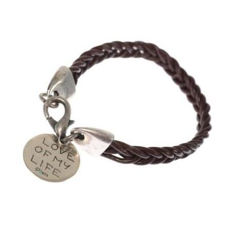 Silver And Leather Love Bracelet 