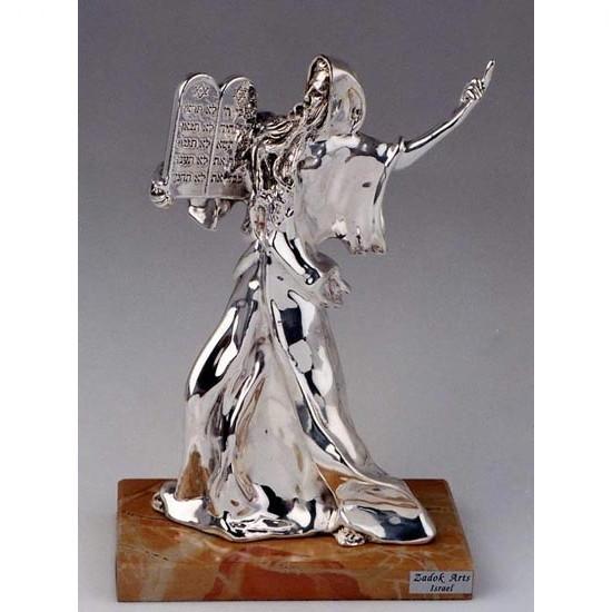Silver Figurine Of Moses With The Ten Commandments 