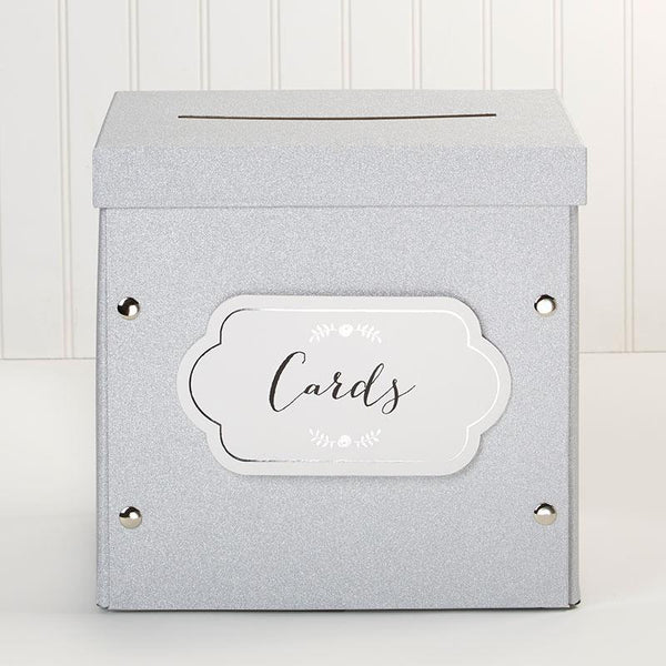 Silver Glitter Collapsible Card Box Silver Glitter Collapsible Card Box 