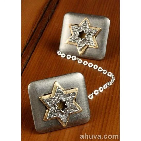 Silver & Gold Star Of David Tallit Clips 