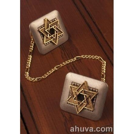 Silver-Gold Tallit Clips Black 