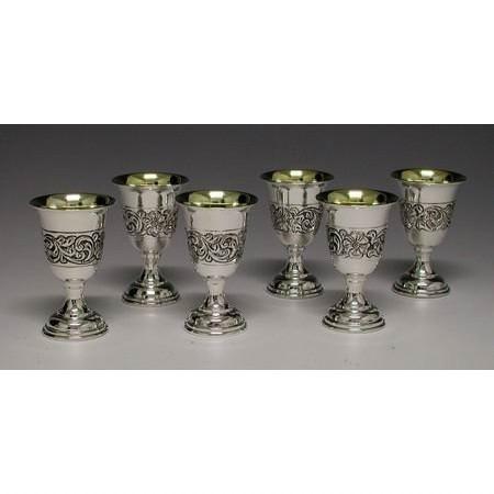 Silver Liquor Cup Set With Stem 