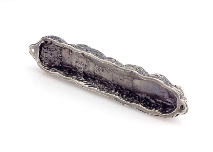 Silver Mezuzah with Bright Symbol & Blessings - Small (13cm) 