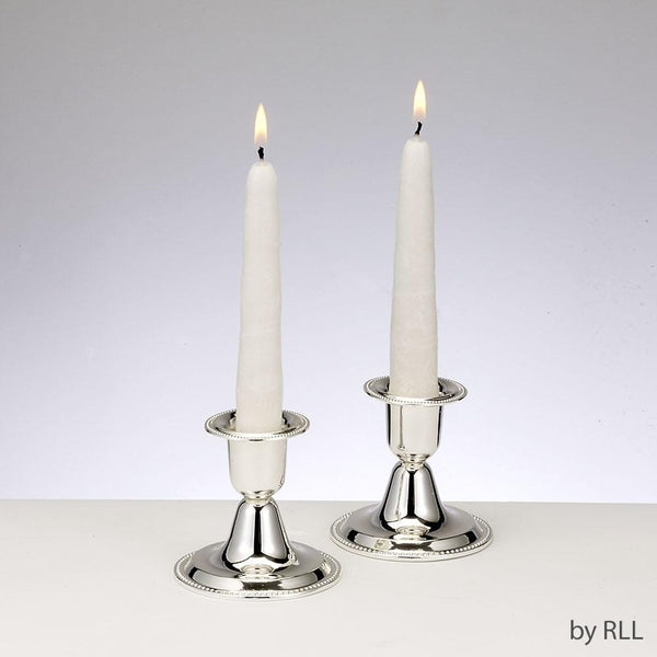Silver Plated Candlestick Set, 2.5" CEREMONIAL 