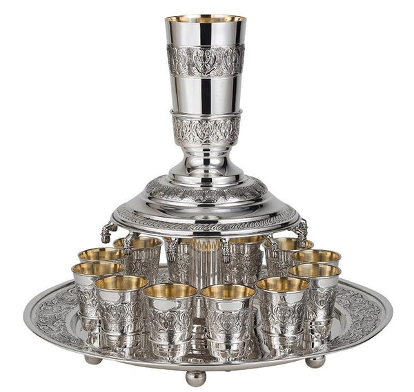 Silver Wine Fountain - 6 or 12 Cups Tuscany 12 cups 