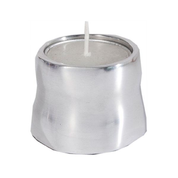 Single T-Light Holder - Shiny Aluminium 