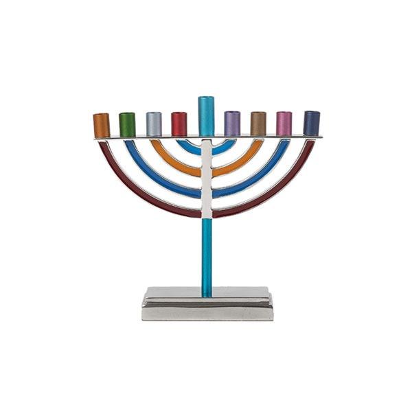 Small Classic Hanukkah Menorah - Multicolor 
