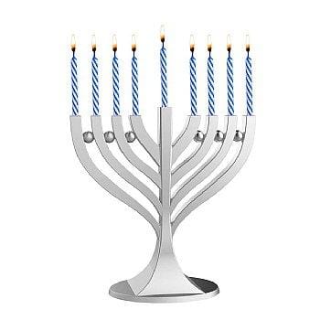 Small Classic Menorah with Birthday Candles 