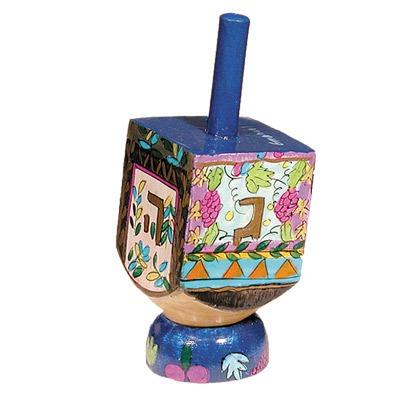 Small Dreidel + Stand - Flowers 