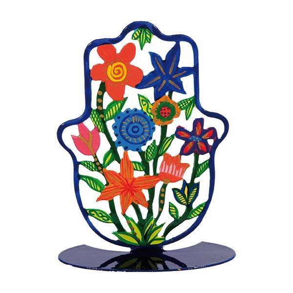 Small Hamsa - Stand- Hand Painted - Flowers 