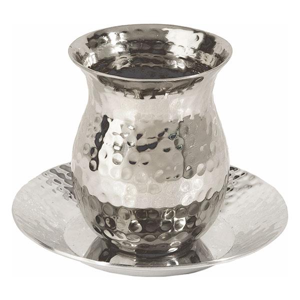 Small Kiddush Cup - Nickel - Hammer Work 