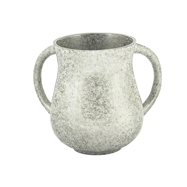 Small Netilat Yadayim Cup - Marble Coated - Silver 