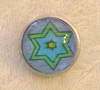 Snap Button Charm Blue and Green 