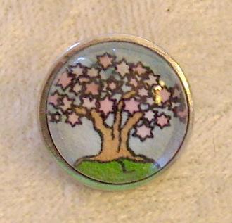 Snap Button Charm Cherry Blossoms 