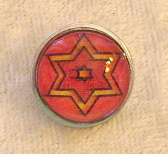 Snap Button Charm Orange and Red 