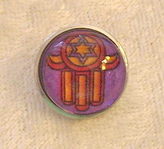 Snap Button Charm Purple, Red and Orange 