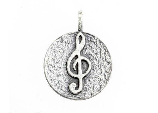 Sol Key Musical Coin Medallion Necklace Pendant 