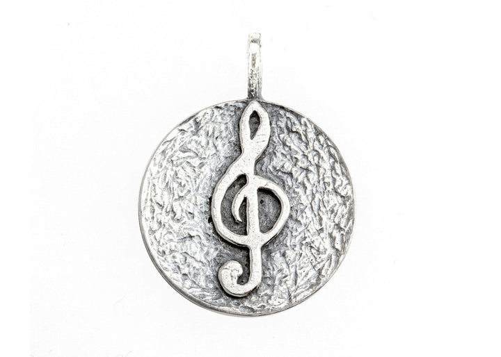 Sol Key Musical Coin Medallion Necklace Pendant 