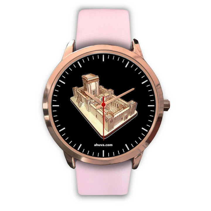 Solomon Temple Wristwatch - Rose Gold Rose Gold Watch Mens 40mm Pink Leather 